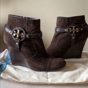 Tory Burch Brown Suede Booties